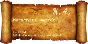 Merschitz Ambró névjegykártya